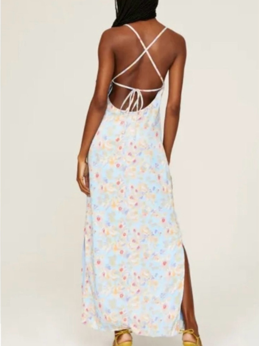 Something Navy Pastel Blue Floral Maxi Dress - Picture 6 of 6